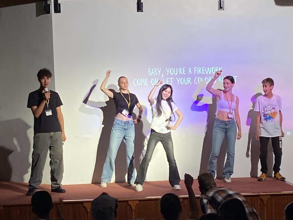 International teens during the evening presentation